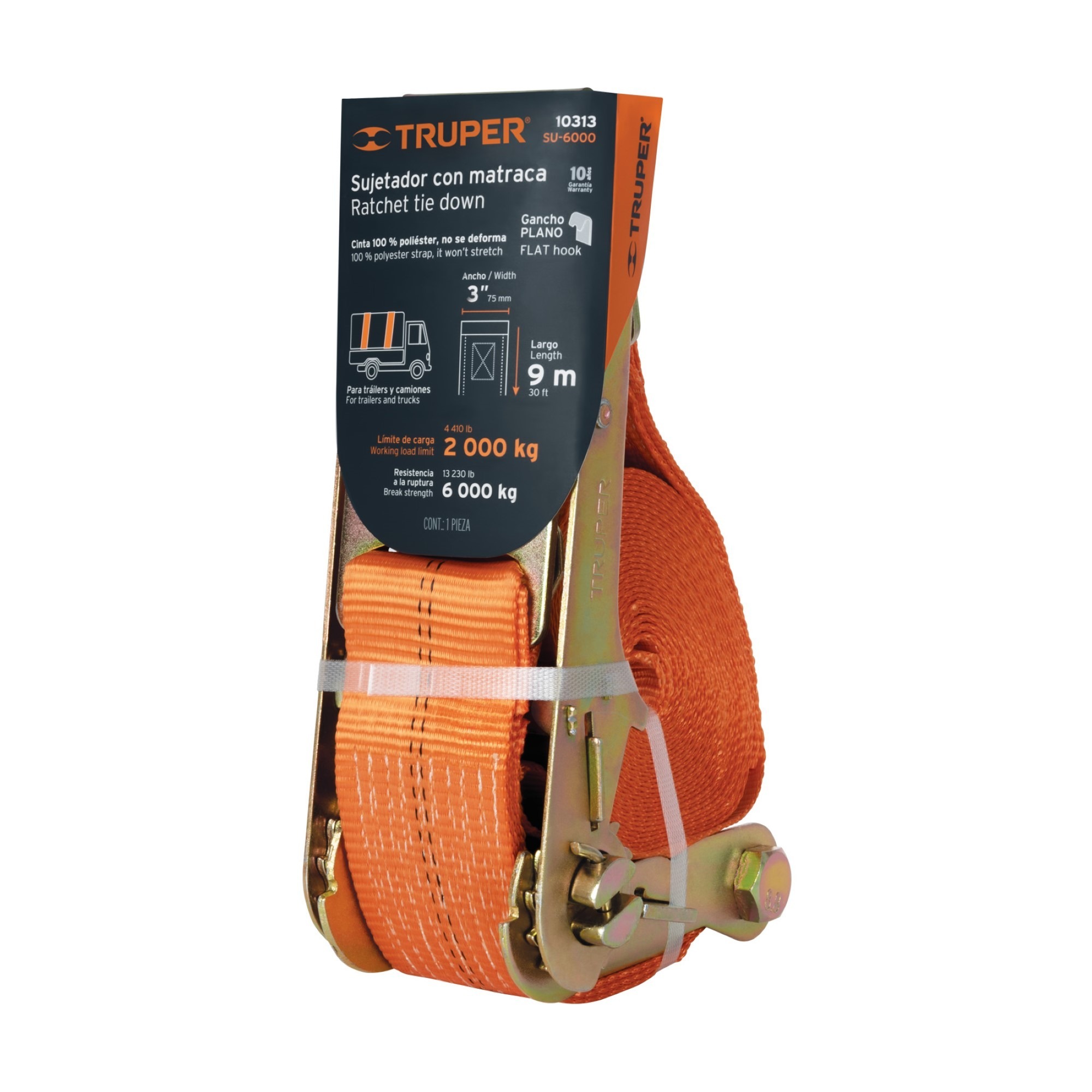 Sujetador Con Ratchet Para Carga Pesada Máximo 6 Ton
